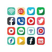 Social Media Icon Set Collection for Websites and Mobile Applications vector