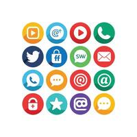 Social Media Icon Set Collection for Websites and Mobile Applications vector