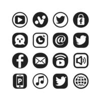 Social Media Icon Set Collection for Websites and Mobile Applications vector