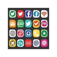 Social Media Icon Set Collection for Websites and Mobile Applications vector