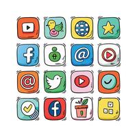 Social Media Icon Set Collection for Websites and Mobile Applications vector