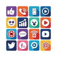 Social Media Icon Set Collection for Websites and Mobile Applications vector