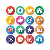 Social Media Icon Set Collection for Websites and Mobile Applications vector