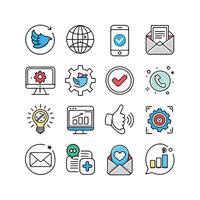 Social Media Icon Set Collection for Websites and Mobile Applications vector