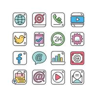 Social Media Icon Set Collection for Websites and Mobile Applications vector