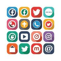 Social Media Icon Set Collection for Websites and Mobile Applications vector