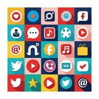 Social Media Icon Set Collection for Websites and Mobile Applications vector