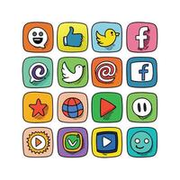Social Media Icon Set Collection for Websites and Mobile Applications vector