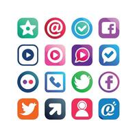 Social Media Icon Set Collection for Websites and Mobile Applications vector
