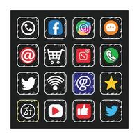 Social Media Icon Set Collection for Websites and Mobile Applications vector
