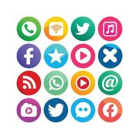 Social Media Icon Set Collection for Websites and Mobile Applications vector