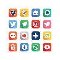 Social Media Icon Set Collection for Websites and Mobile Applications vector