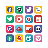 Social Media Icon Set Collection for Websites and Mobile Applications vector