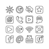 Social Media Icon Set Collection for Websites and Mobile Applications vector