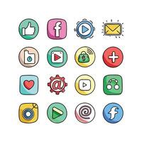 Social Media Icon Set Collection for Websites and Mobile Applications vector