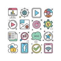 Social Media Icon Set Collection for Websites and Mobile Applications vector