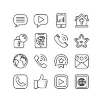 Social Media Icon Set Collection for Websites and Mobile Applications vector