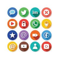 Social Media Icon Set Collection for Websites and Mobile Applications vector