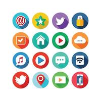 Social Media Icon Set Collection for Websites and Mobile Applications vector