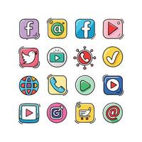 Social Media Icon Set Collection for Websites and Mobile Applications vector