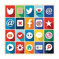 Social Media Icon Set Collection for Websites and Mobile Applications vector