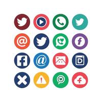 Social Media Icon Set Collection for Websites and Mobile Applications vector