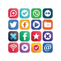 Social Media Icon Set Collection for Websites and Mobile Applications vector