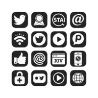 Social Media Icon Set Collection for Websites and Mobile Applications vector