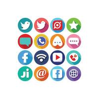 Social Media Icon Set Collection for Websites and Mobile Applications vector