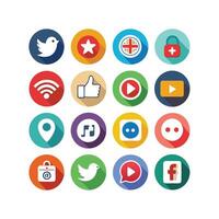 Social Media Icon Set Collection for Websites and Mobile Applications vector
