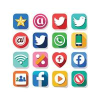 Social Media Icon Set Collection for Websites and Mobile Applications vector