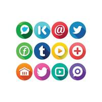 Social Media Icon Set Collection for Websites and Mobile Applications vector