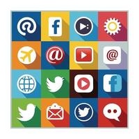 Social Media Icon Set Collection for Websites and Mobile Applications vector