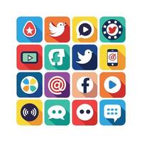 Social Media Icon Set Collection for Websites and Mobile Applications vector