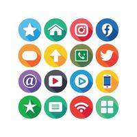 Social Media Icon Set Collection for Websites and Mobile Applications vector