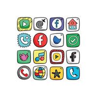 Social Media Icon Set Collection for Websites and Mobile Applications vector