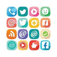 Social Media Icon Set Collection for Websites and Mobile Applications vector