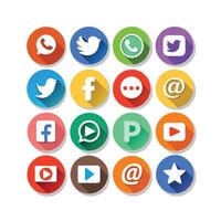 Social Media Icon Set Collection for Websites and Mobile Applications vector