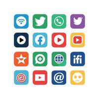 Social Media Icon Set Collection for Websites and Mobile Applications vector