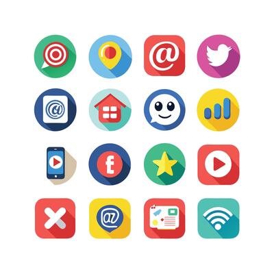 Social Media Icon Set Collection for Websites and Mobile Applications