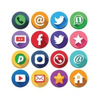 Social Media Icon Set Collection for Websites and Mobile Applications vector
