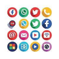 Social Media Icon Set Collection for Websites and Mobile Applications vector