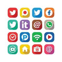 Social Media Icon Set Collection for Websites and Mobile Applications vector