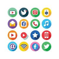 Social Media Icon Set Collection for Websites and Mobile Applications vector