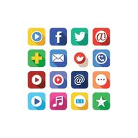 Social Media Icon Set Collection for Websites and Mobile Applications vector