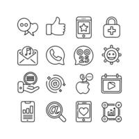 Social Media Icon Set Collection for Websites and Mobile Applications vector