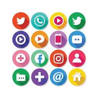 Social Media Icon Set Collection for Websites and Mobile Applications vector