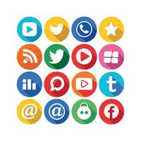 Social Media Icon Set Collection for Websites and Mobile Applications vector