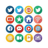 Social Media Icon Set Collection for Websites and Mobile Applications vector