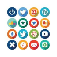 Social Media Icon Set Collection for Websites and Mobile Applications vector